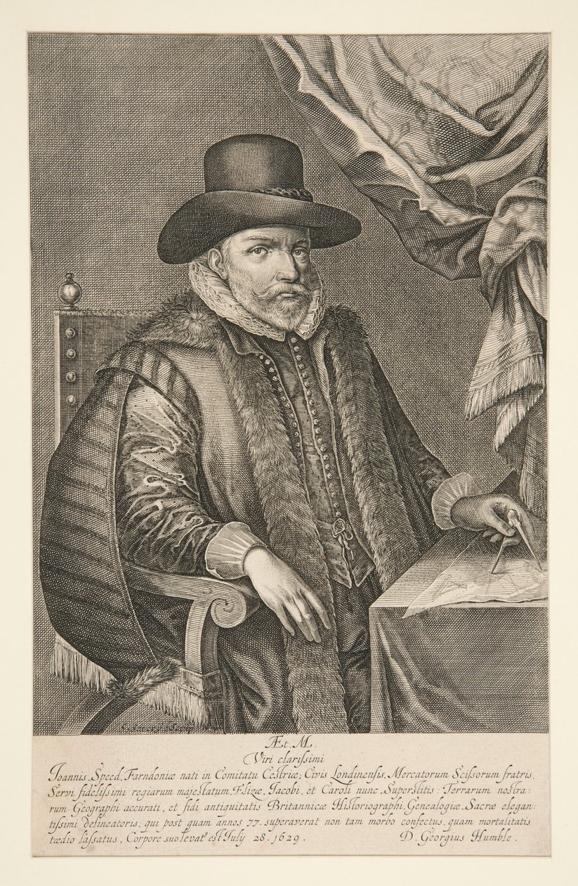 Portret van John Speed door Solomon Savery