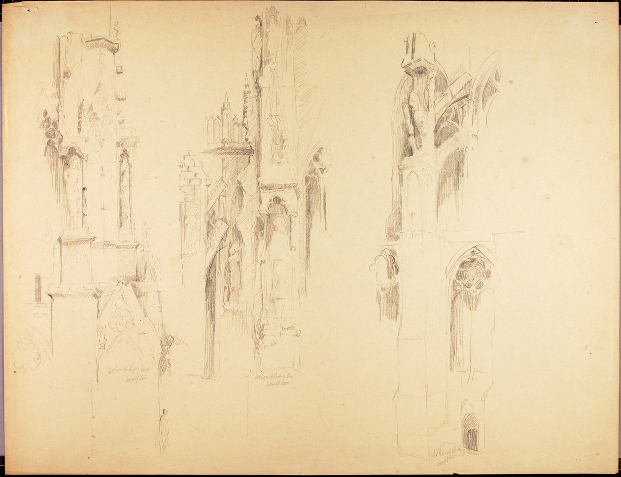 Kathedraalstudies door Solon H. Borglum