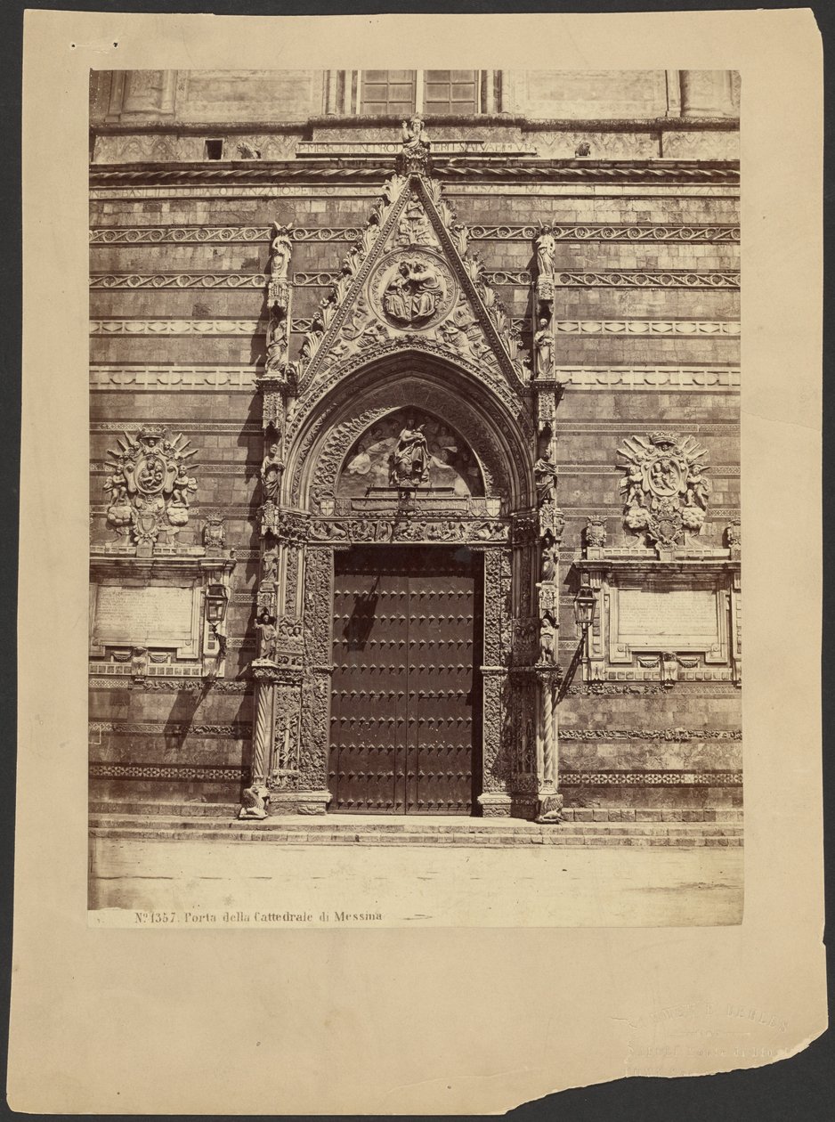Deur van de kathedraal van Messina door Sommer and Behles