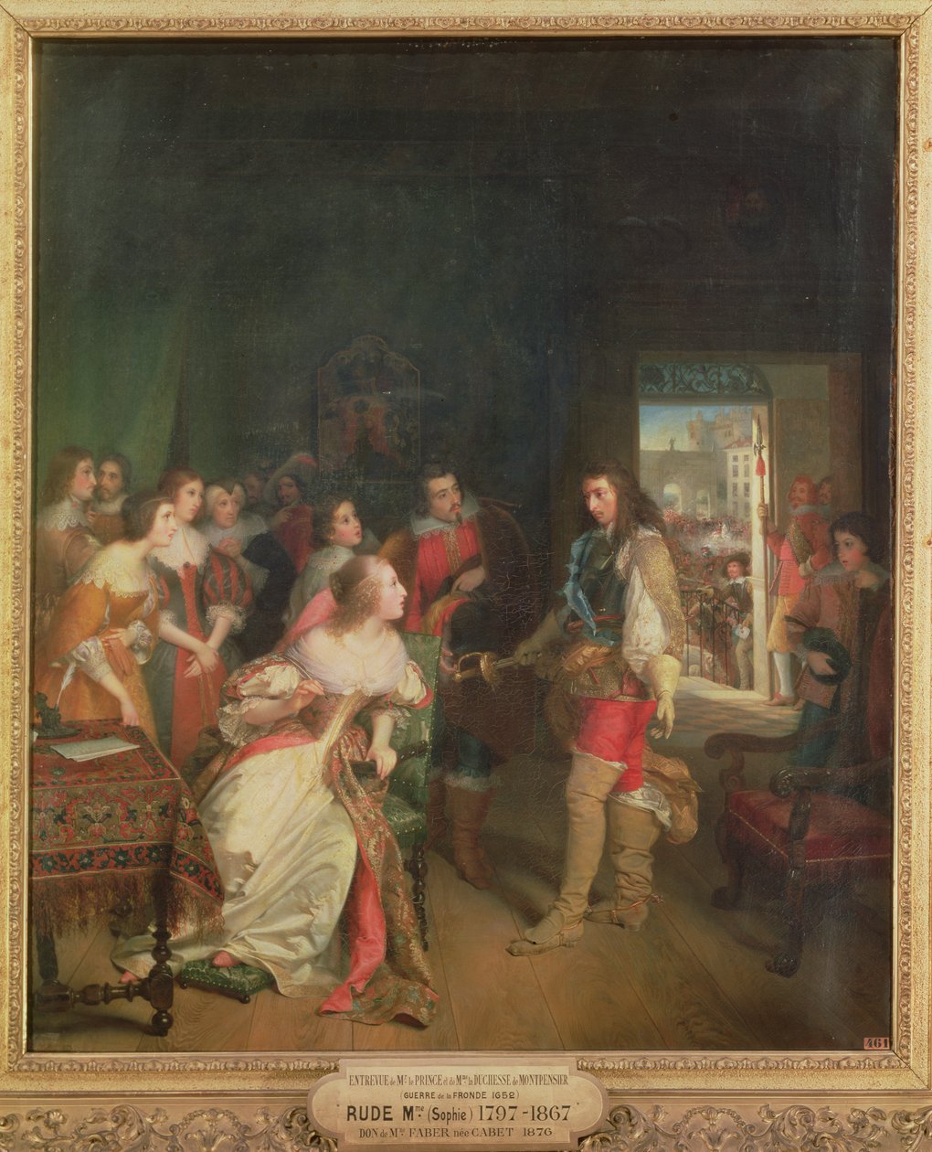 Ontmoeting tussen Louis II (1621-86) de Bourbon en Anne-Marie-Louise d