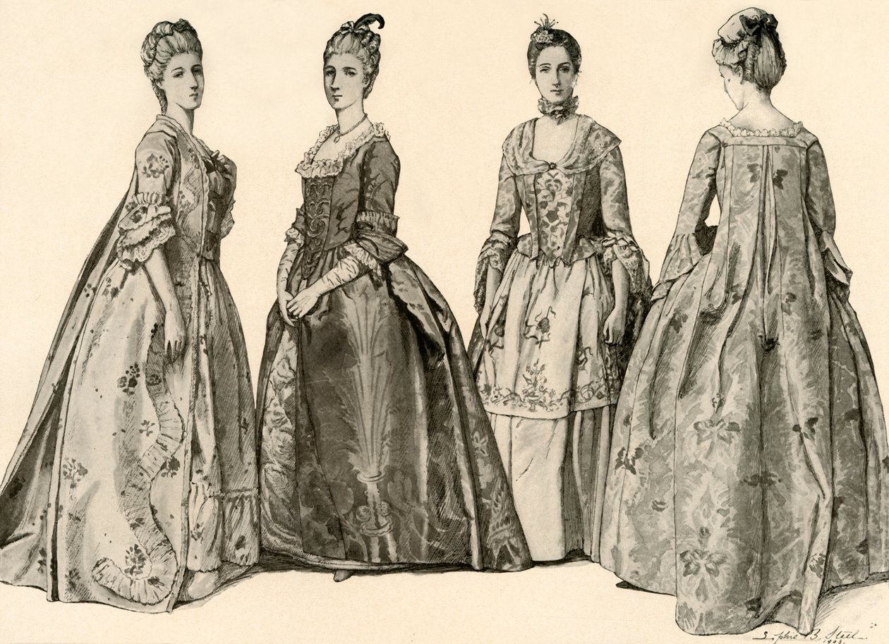 Kleding tijdens het bewind van George II 1735-1760, 1903, 1937 door Sophie B. Steel
