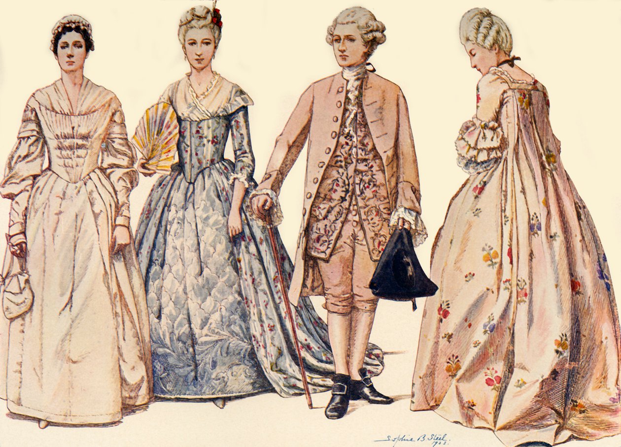 Kleding tijdens het bewind van George II 1750-1760, 1903, 1937 door Sophie B. Steel