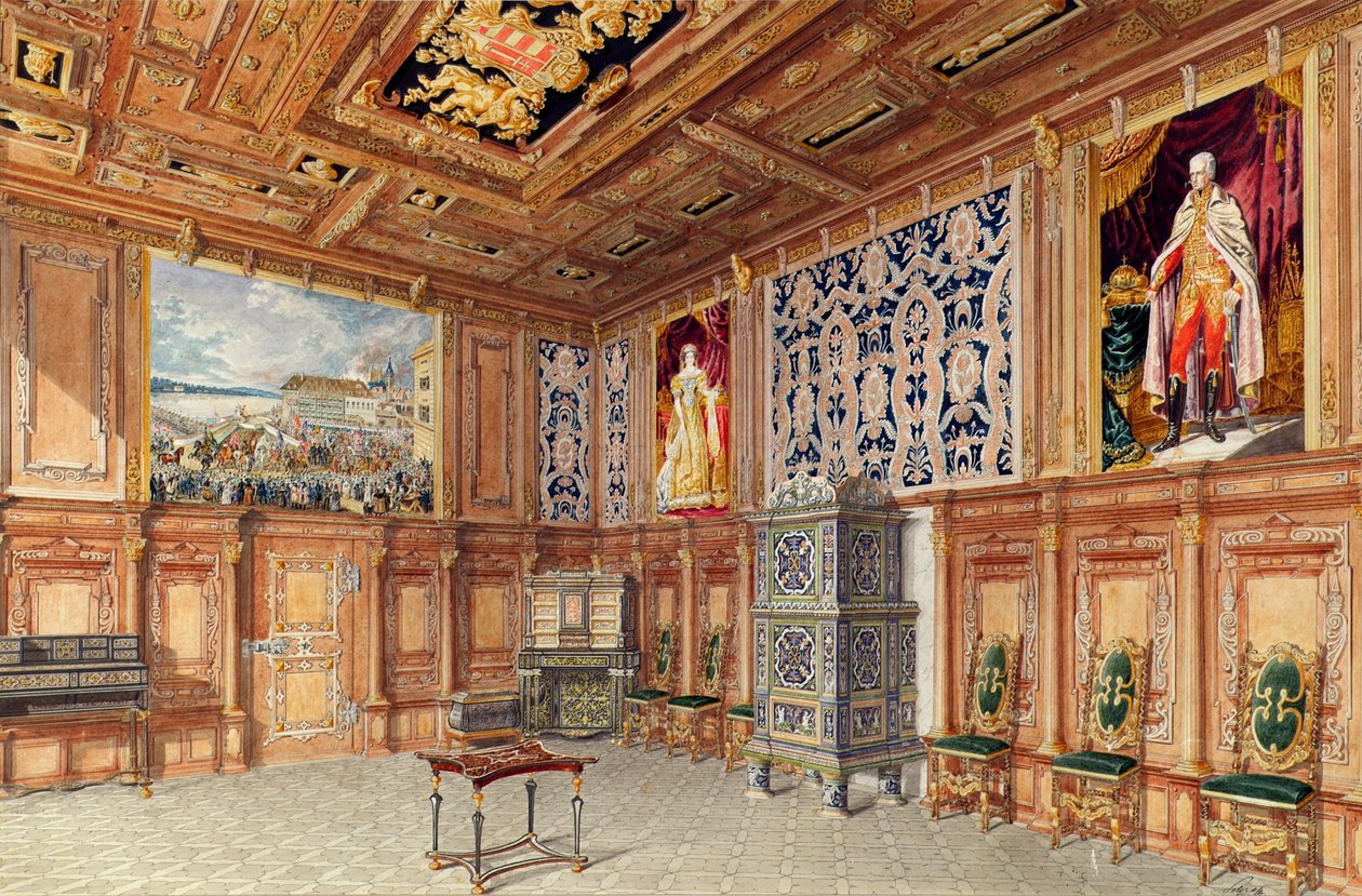De kroningszaal in Schloss Laxenburg bij Wenen door Sotira