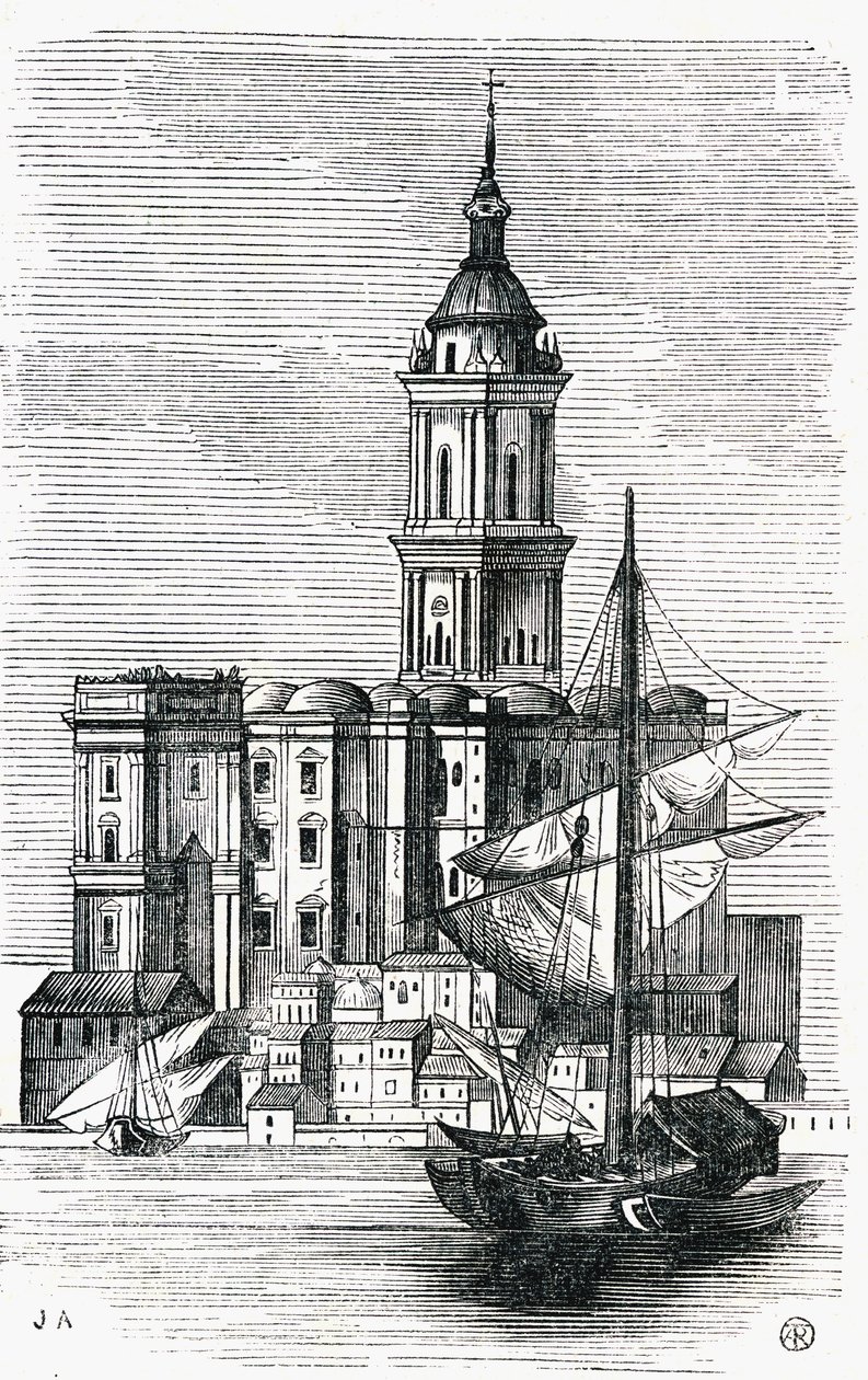 Kathedraal van Malaga, Spanje, midden 1800s door Spanish School