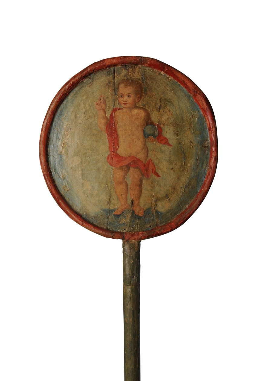 Processiestaf met geschilderde decoratie, Spanje, ca. 1700 door Spanish School