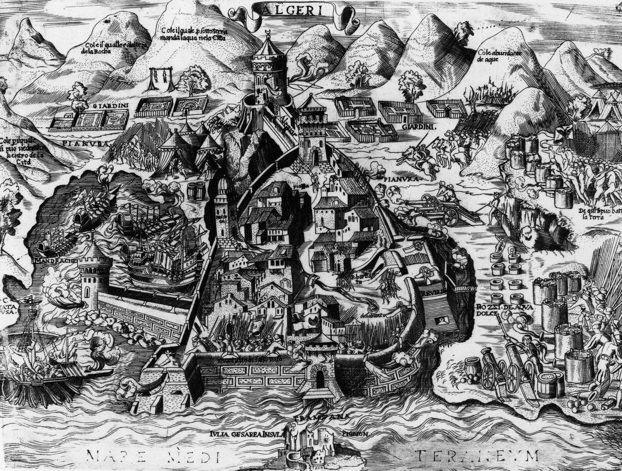De Spaanse poging om Algiers te veroveren, 1541 door Spanish School
