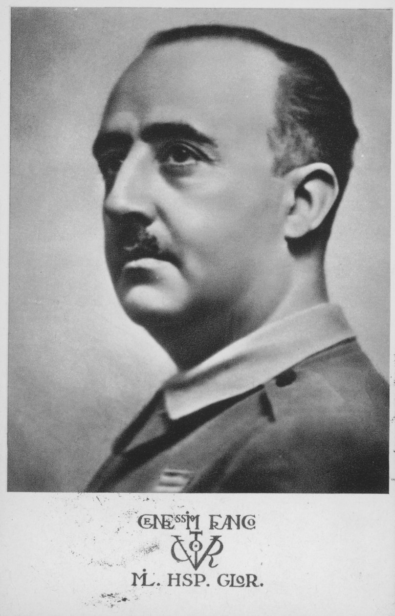 Francisco Franco, Spaanse generaal en dictator (z/w foto) door Spanish Photographer