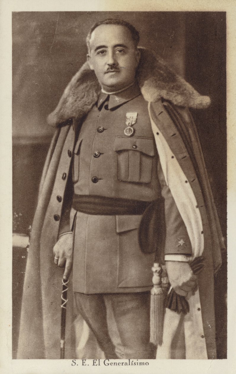 Francisco Franco, Spaanse generaal en dictator (z/w foto) door Spanish Photographer