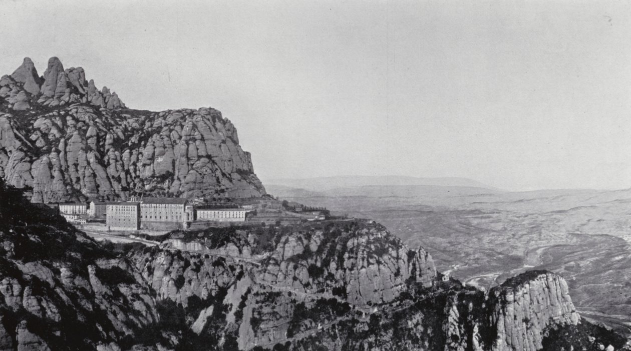 Algemeen beeld van Montserrat (z/w foto) door Spanish Photographer