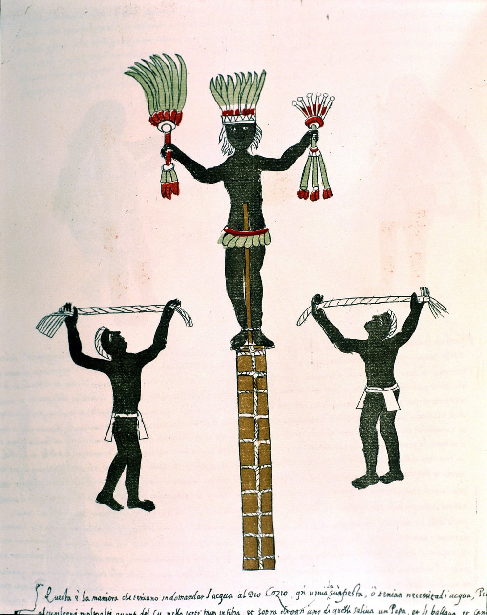 Azteekse spellen in Codex Vaticanus 3738 (Codex Vat. Rios). Facsimile van het manuscript door Dominicaan Pedro de los Rios, tussen 1570 en 1589, Bibl. Vatican. door Spanish School