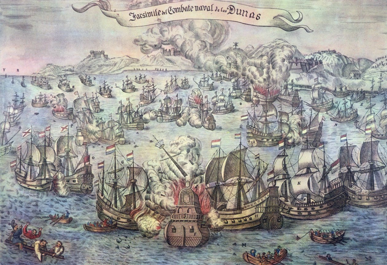 Slag bij de Downs, 21 oktober 1639 door Spanish School