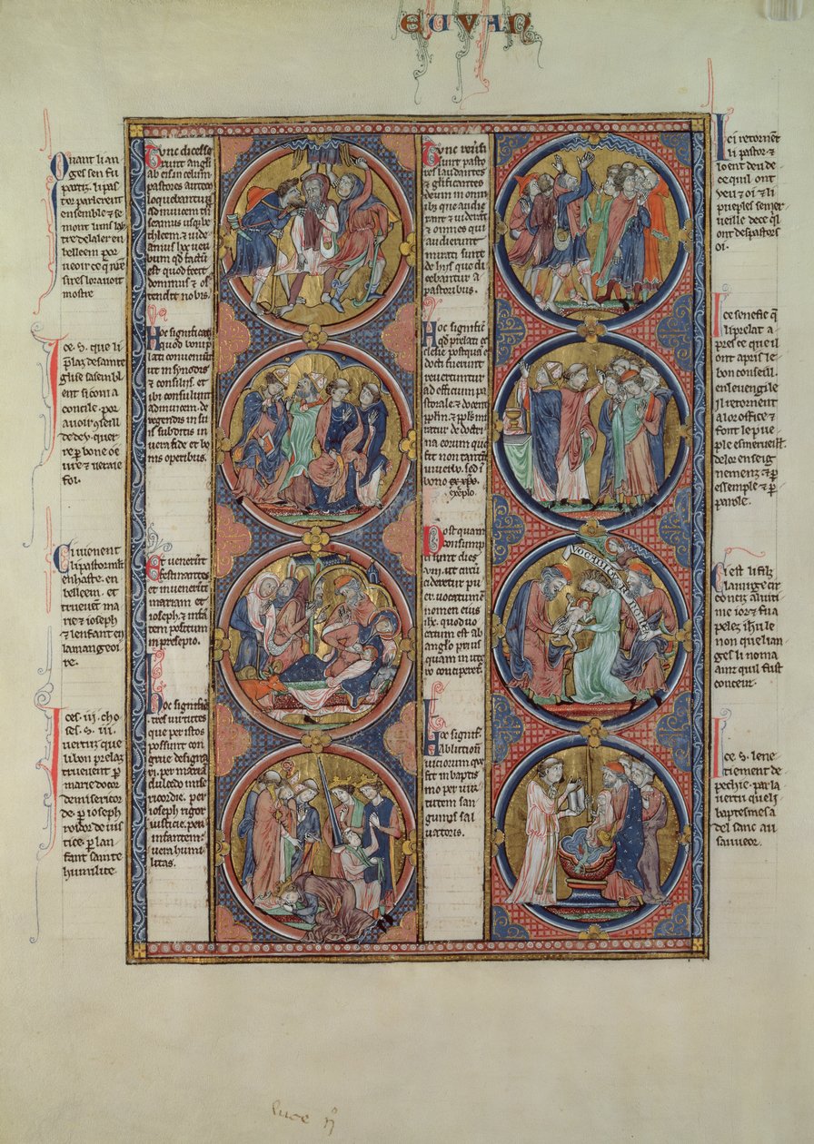 Biblia Moralizada de San Luis, Deel II, 7v door Spanish School
