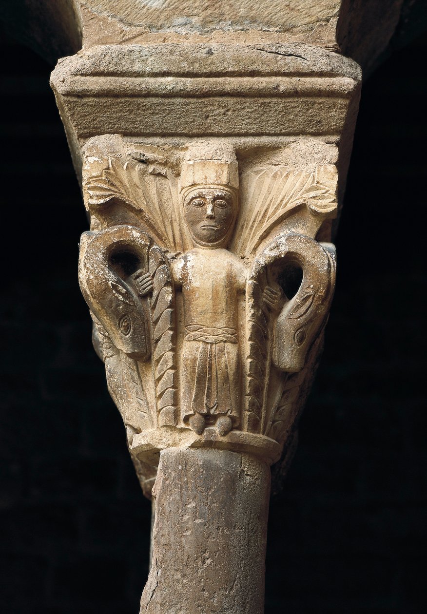 Kapiteel van een zuil, uit de Kerk van Santa Maria de l