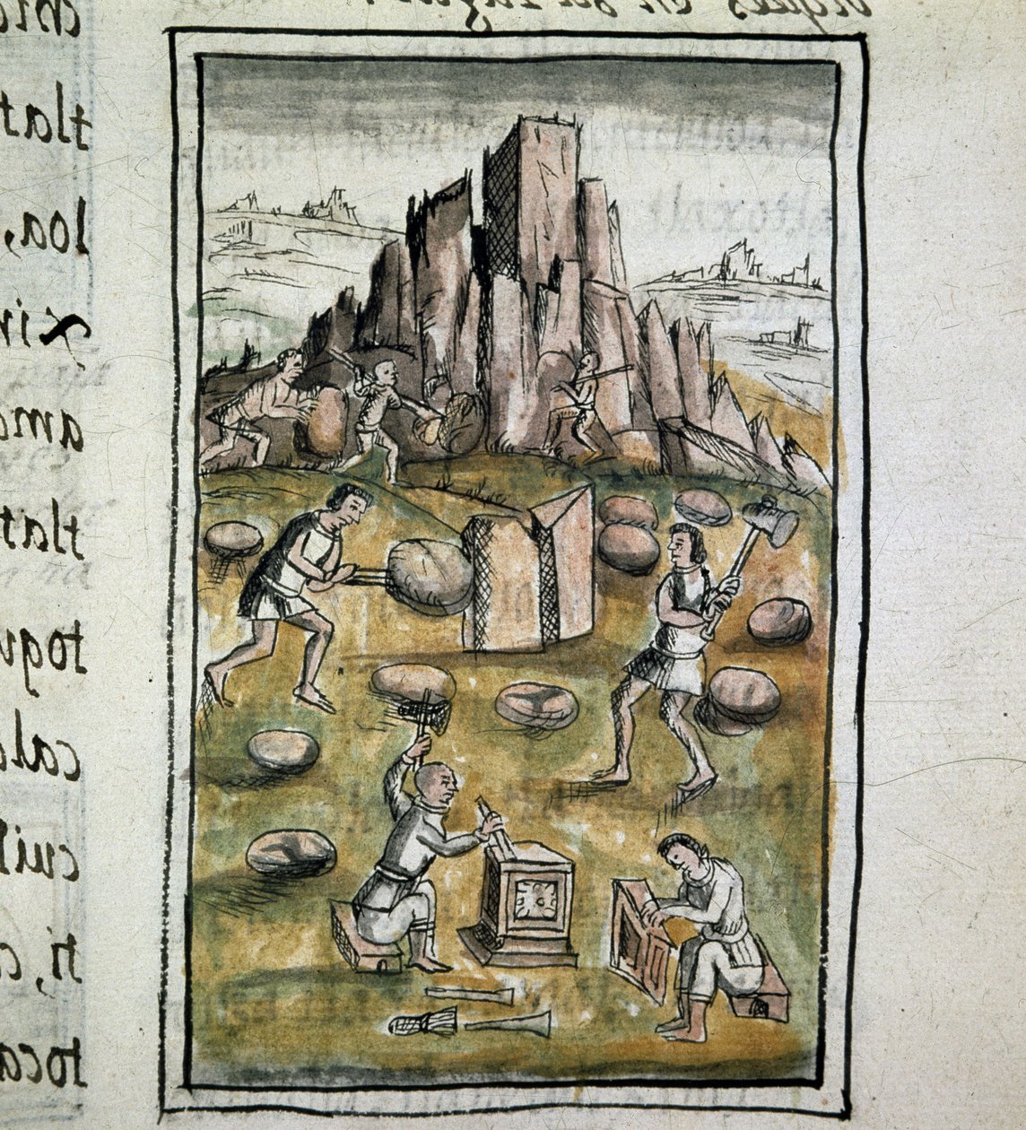 Codex van de verovering van Mexico: Steenwerk door Spanish School