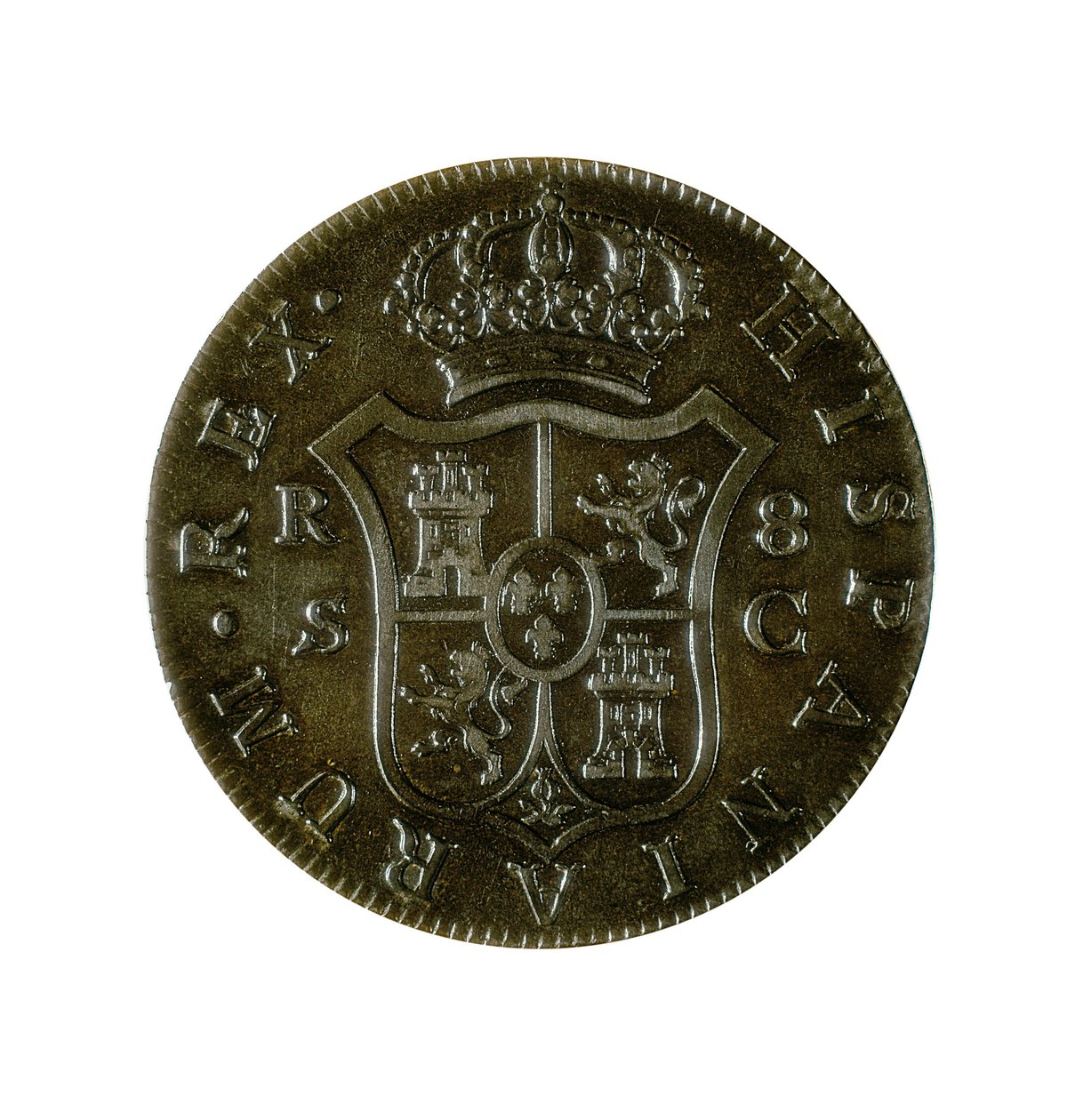 Munt van 8 Spaanse Reals, Castiliaanse munt geslagen in Sevilla tijdens het bewind van Karel IV (1748-1819) door Spanish School