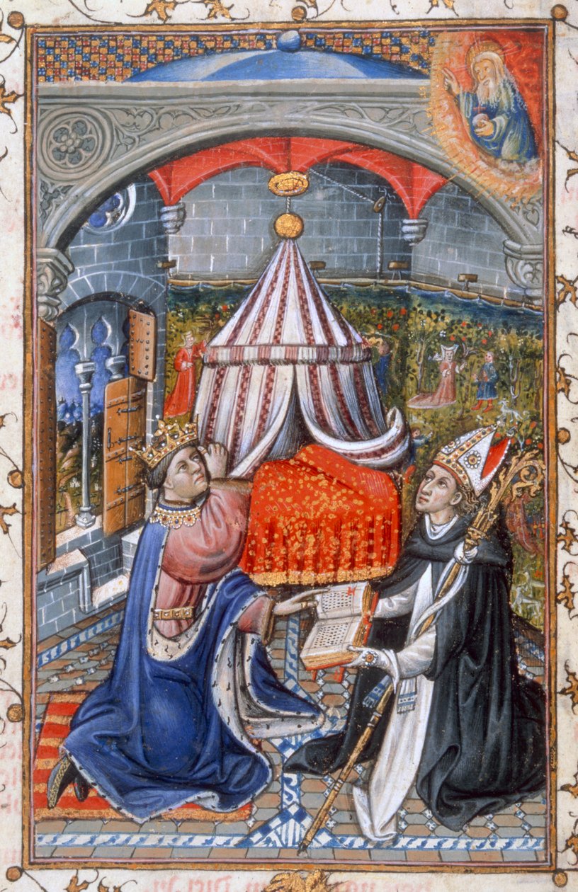 Ochtend- en avondgebeden, uit het Gebedenboek van Alfonso V van Aragon, 1442 door Spanish School