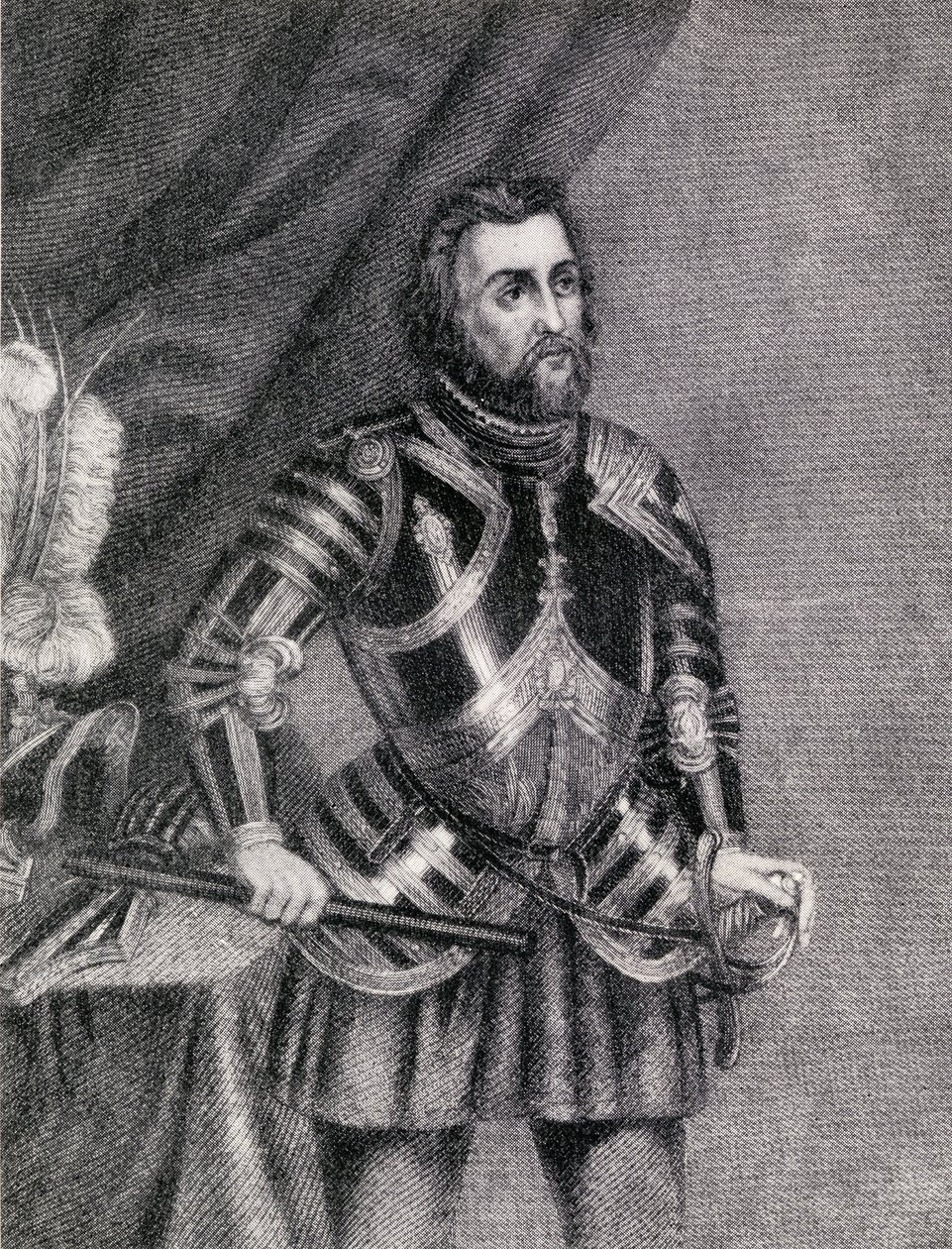 Hernan Cortes, Marques del valle de Oaxaca (1485-1547) door Spanish School