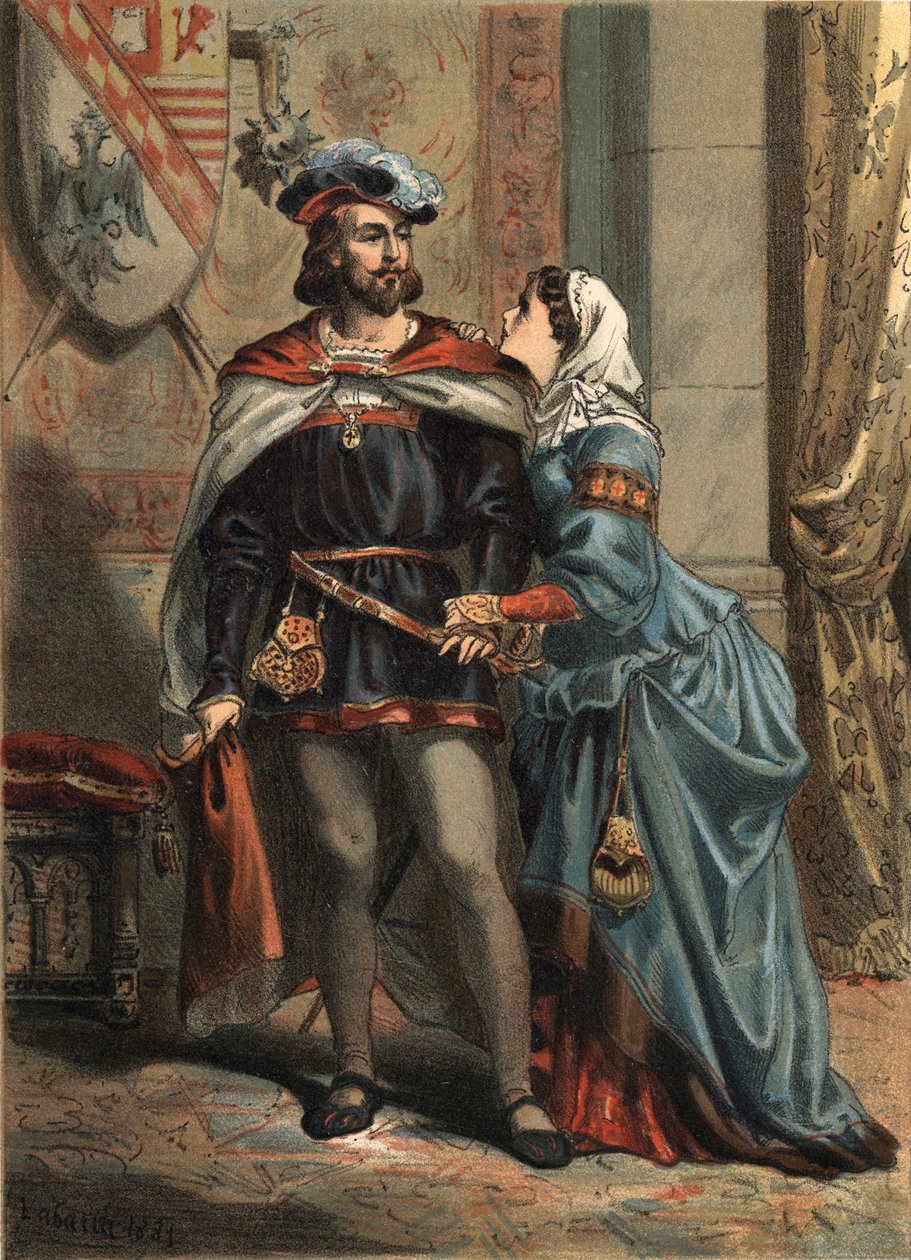 Jeanne van Spanje, bekend als La Folle (1479-1555), koningin van Castilië en haar echtgenoot Filips de Schone (1478-1506), koning van Spanje en aartshertog van Oostenrijk (in 