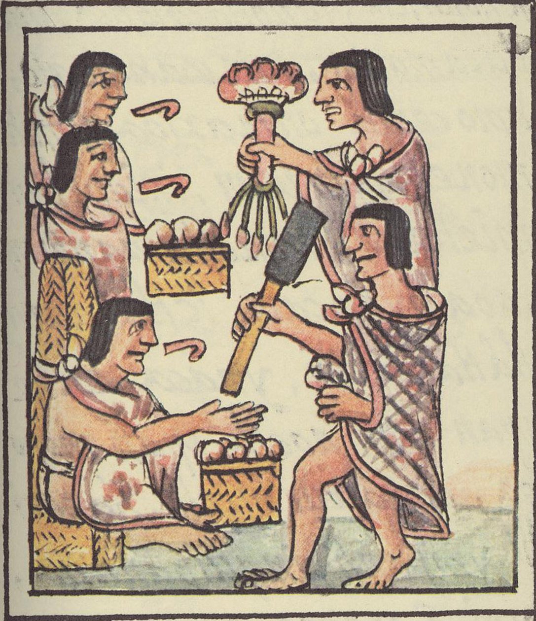 Een Azteekse Feest, uit de Florentijnse Codex door Bernardino de Sahagun, c.1540-85 door Spanish School