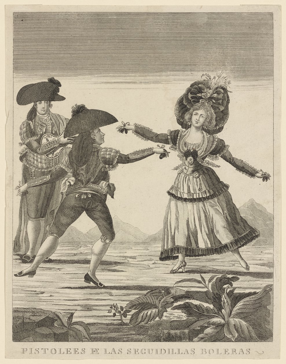 Pistolees e las sequidillas boleras, ca. 1790-99 door Spanish School