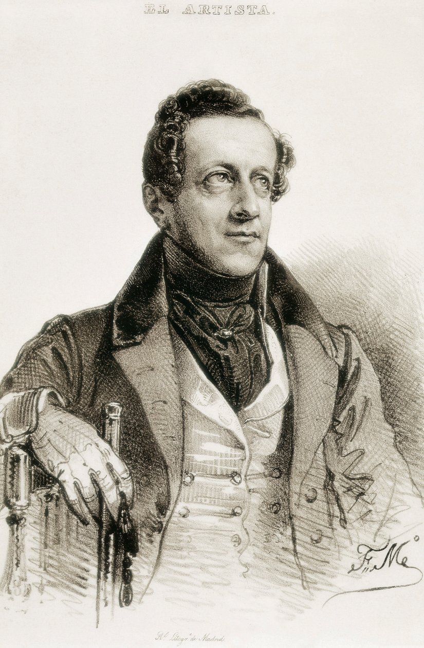 Portret van Angel de Saavedra y Ramirez Baquedano, hertog van Rivas door Spanish School