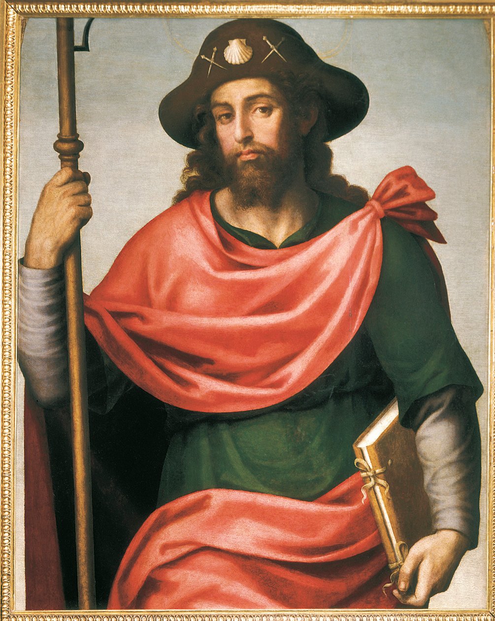 Portret van St. Jacobus van Compostela door Spanish School