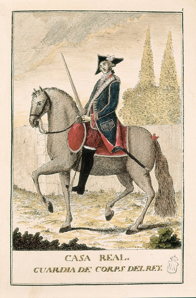 Koninklijke garde te paard door Spanish School