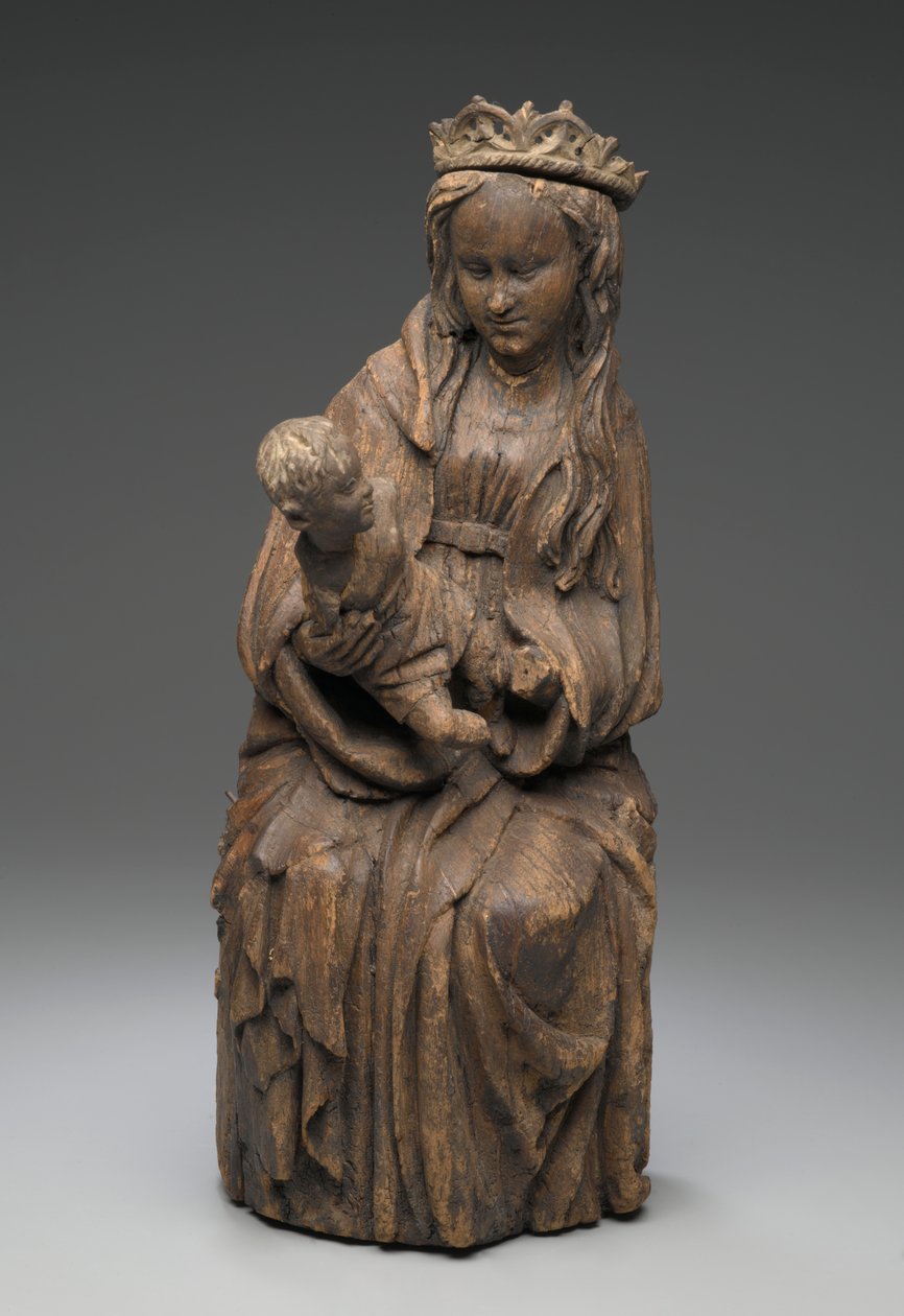 Zittende figuur van de Maagd met het Christuskind door Spanish School