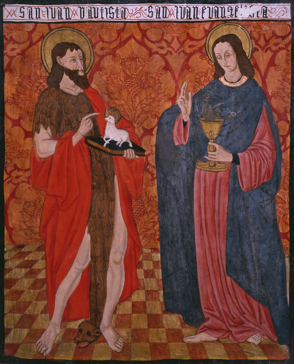 St. Johannes de Doper en St. Johannes de Evangelist, paneel uit de kerk San Andres van Tortura, laat 15e eeuw-begin 16e eeuw door Spanish School