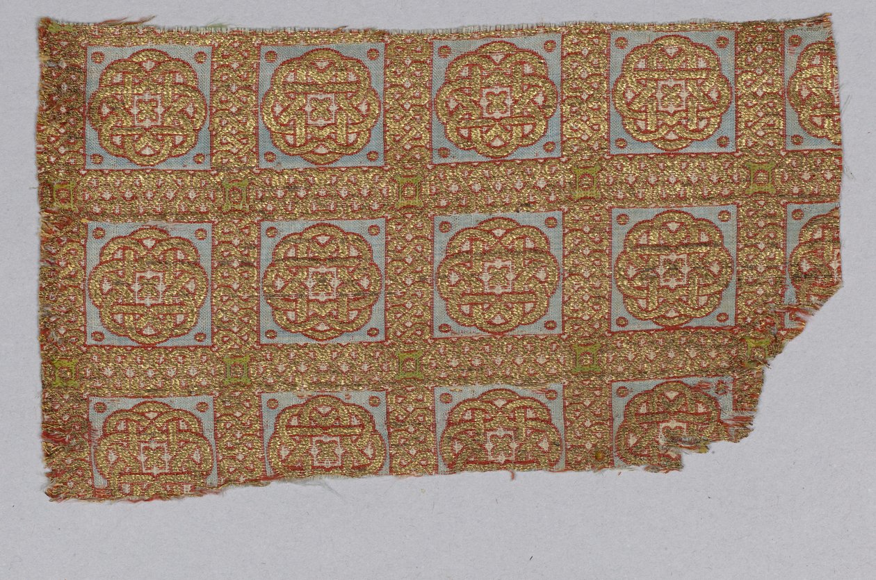 Textielfragment van de dalmatiek van San Valerius door Spanish School
