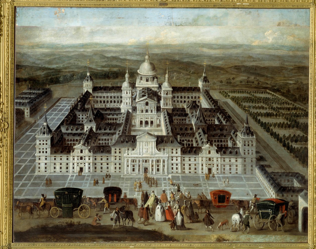 Zicht op het Escorial Paleis in Spanje gebouwd door Filips II in de 16e eeuw door Spanish School