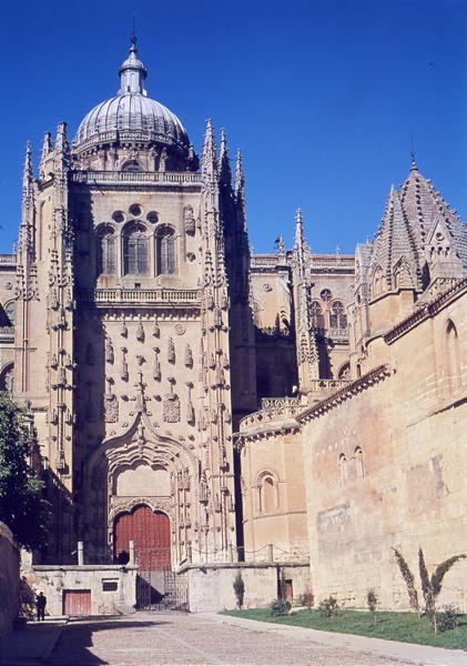 Uitzicht op het zuidportaal en de Torre del Gallo door Spanish School