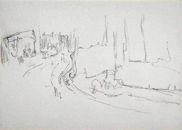 Interieur van een theater, voor de Cave of the Golden Calf door Spencer Frederick Gore