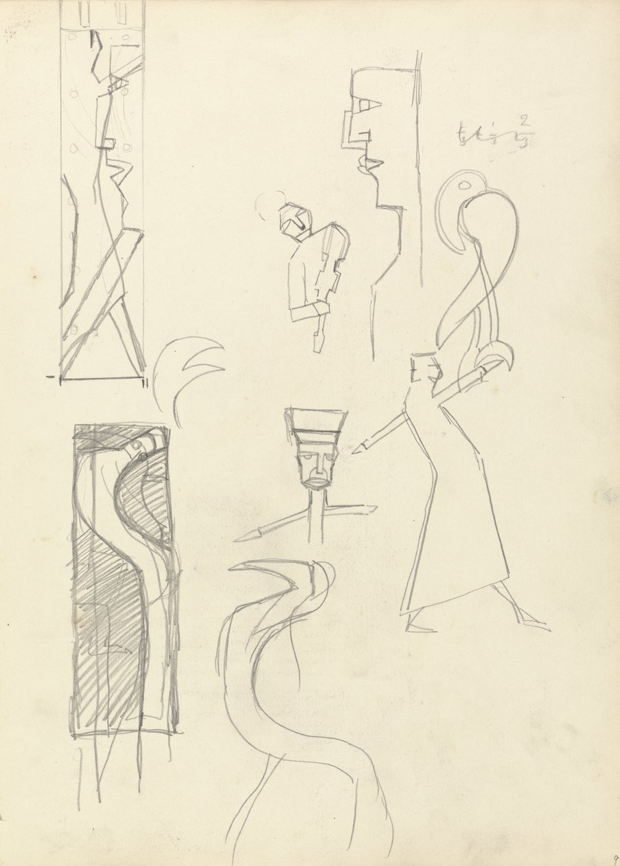 Studie van geometrische figuren, voor de Cave of the Golden Calf door Spencer Frederick Gore