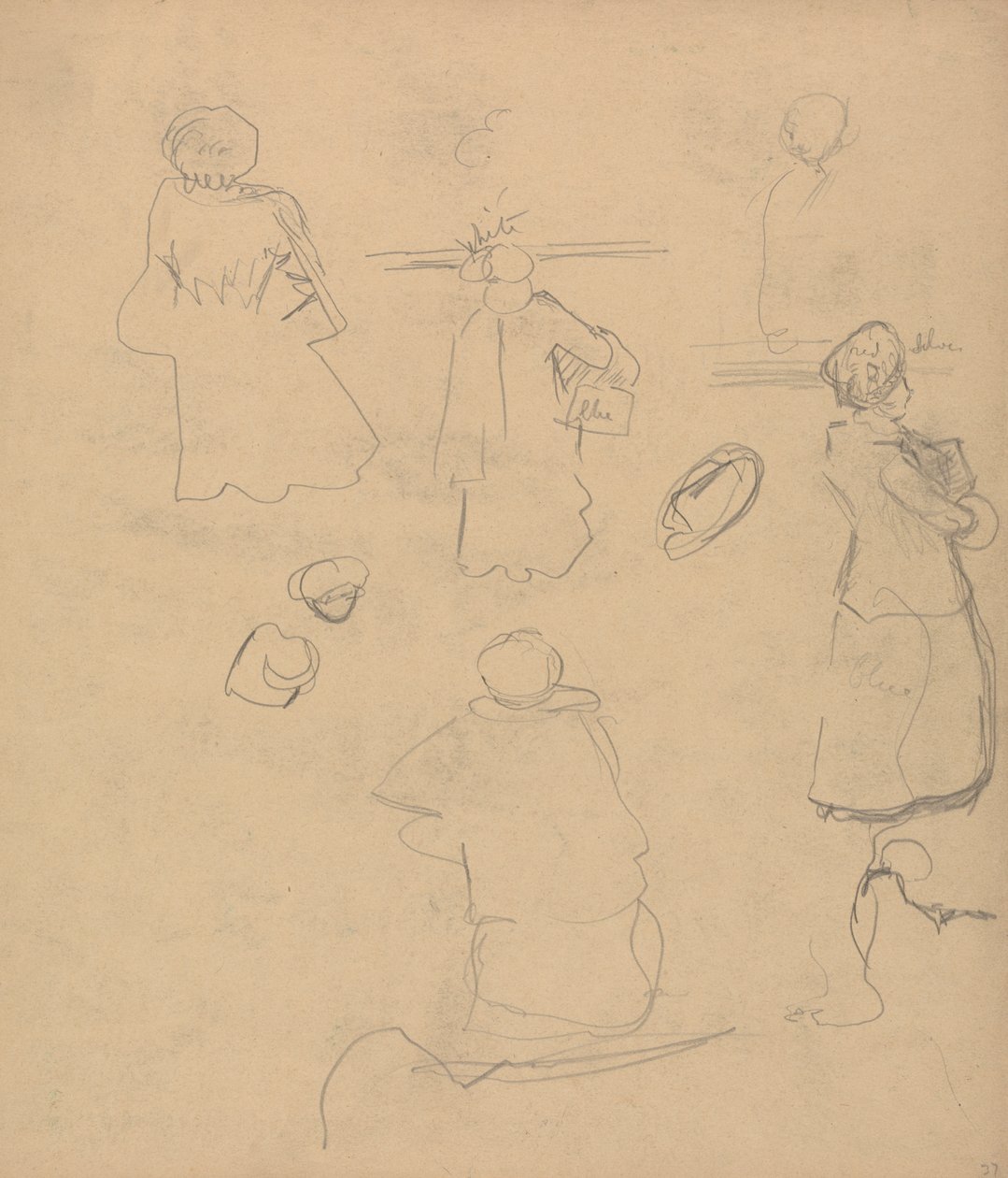 Cave of the Golden Calf: Studies van een Vrouw in een Jas en Hoed door Spencer Frederick Gore