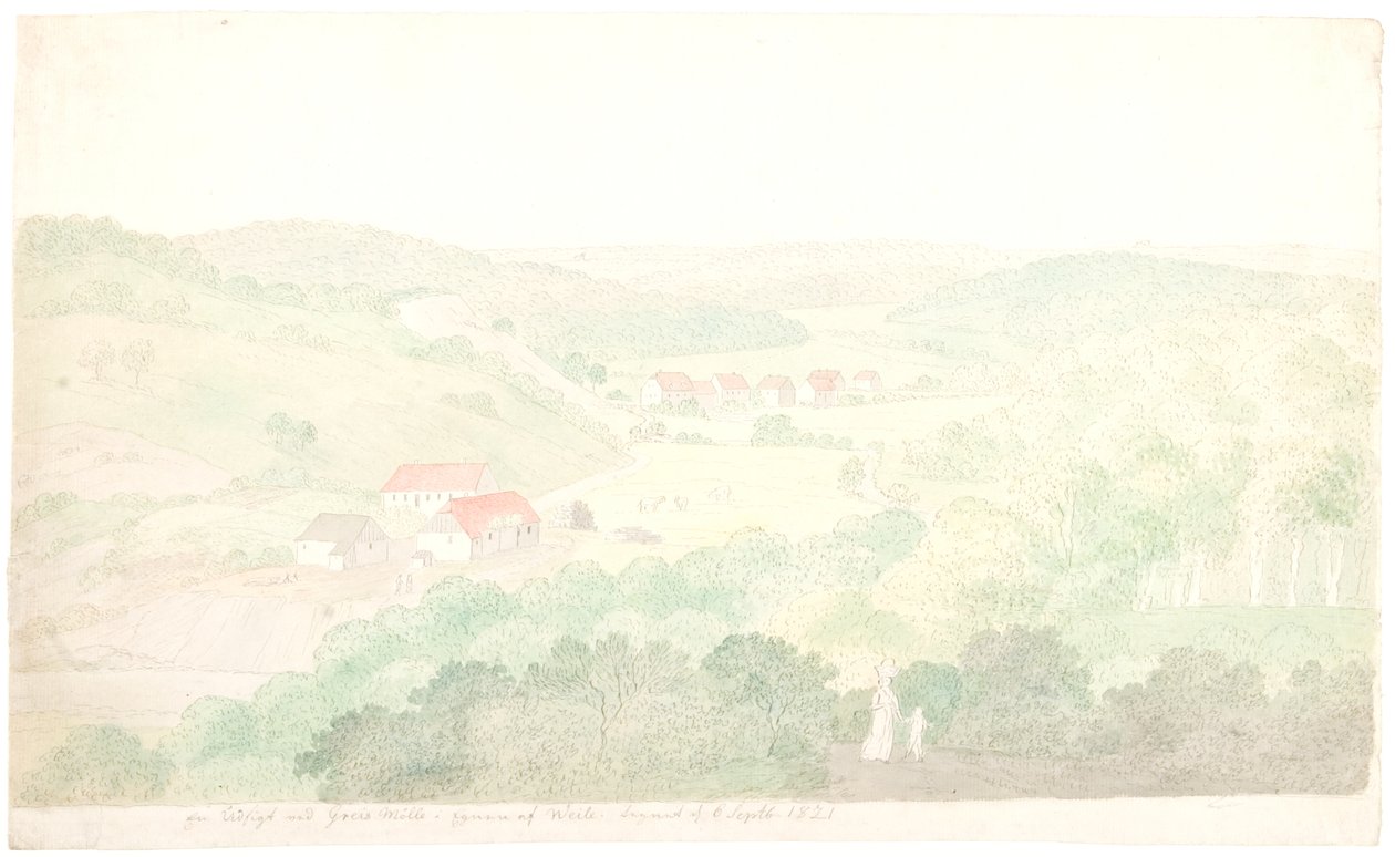 Een Uitzicht bij Greis Molen in de Omgeving door Søren L. Lange