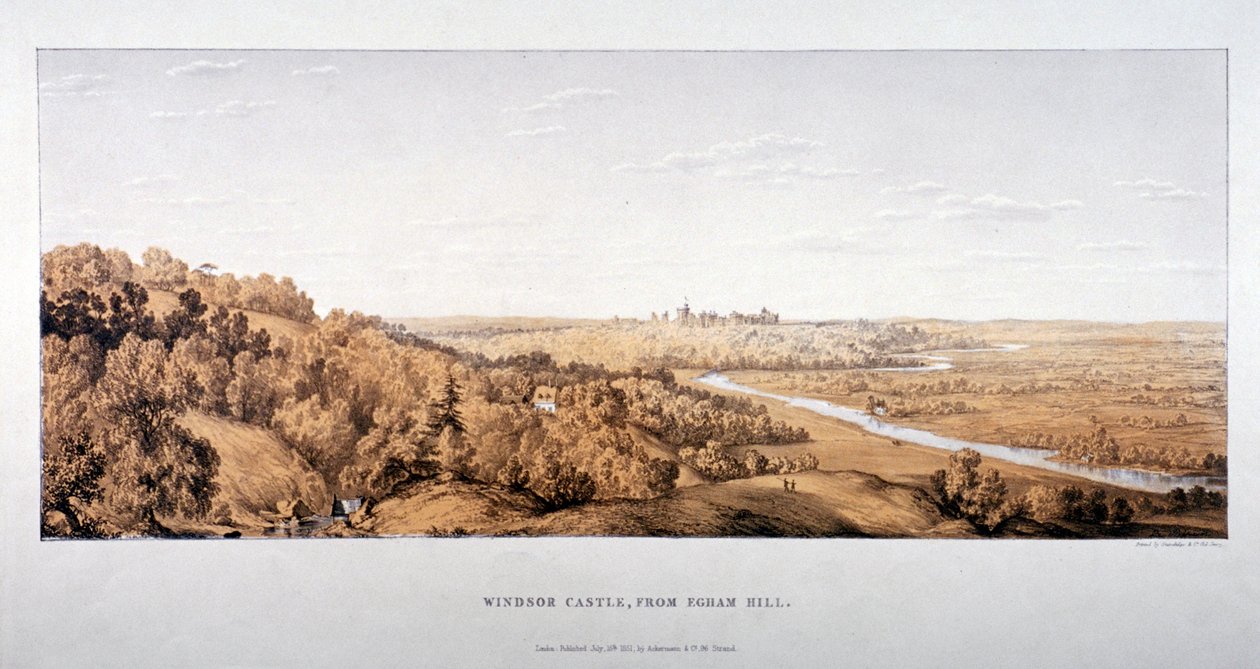 Uitzicht op Windsor Castle vanaf Egham Hill, Berkshire, 1851 door Standidge and Co