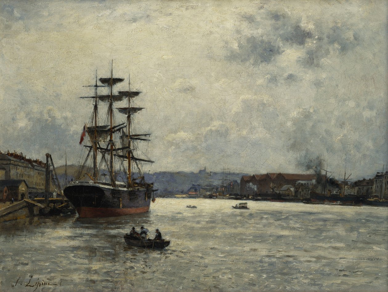 De haven van Caen door Stanislas Victor Edouard Lepine