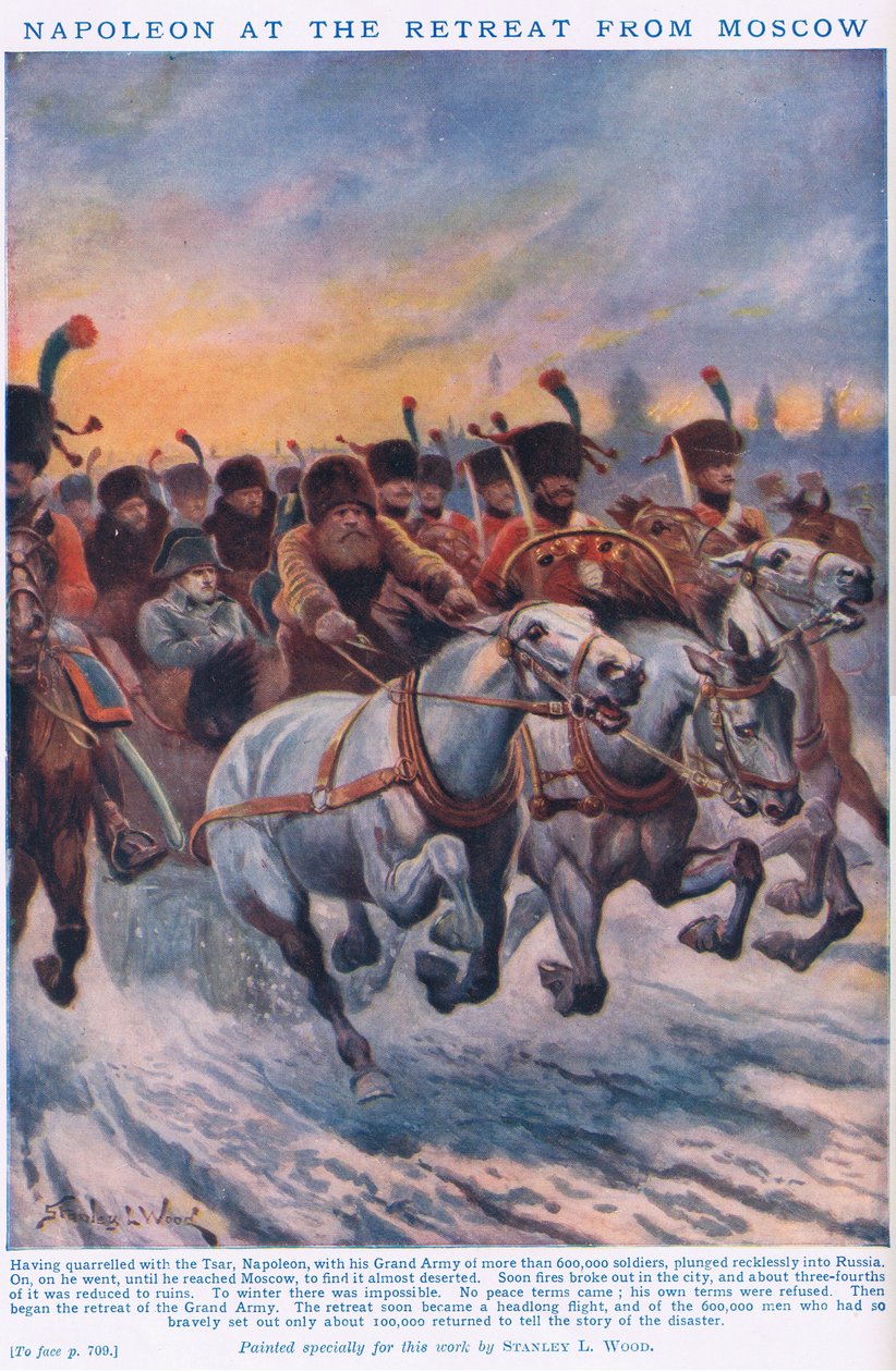 Napoleon bij de terugtocht uit Moskou AD 1812 door Stanley L. Wood