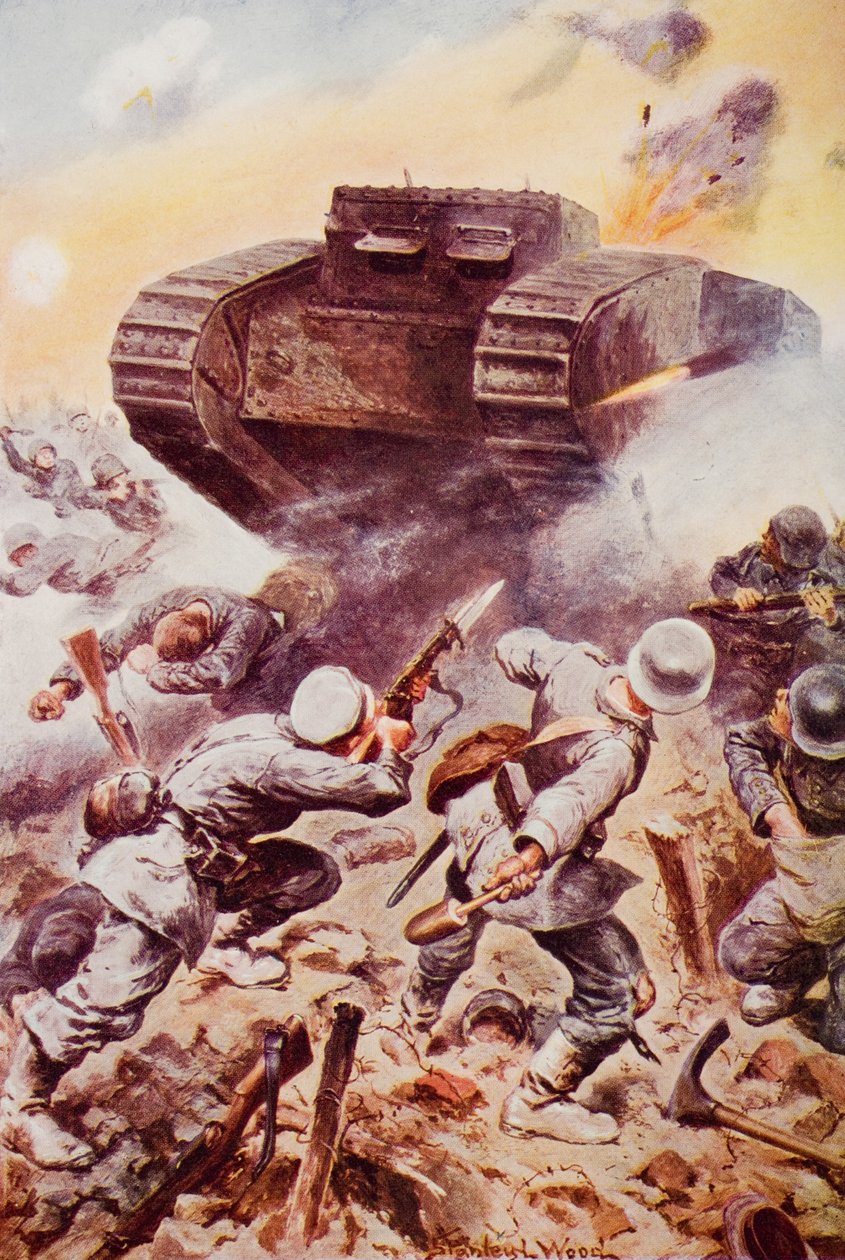 Tanks in actie, illustratie uit 