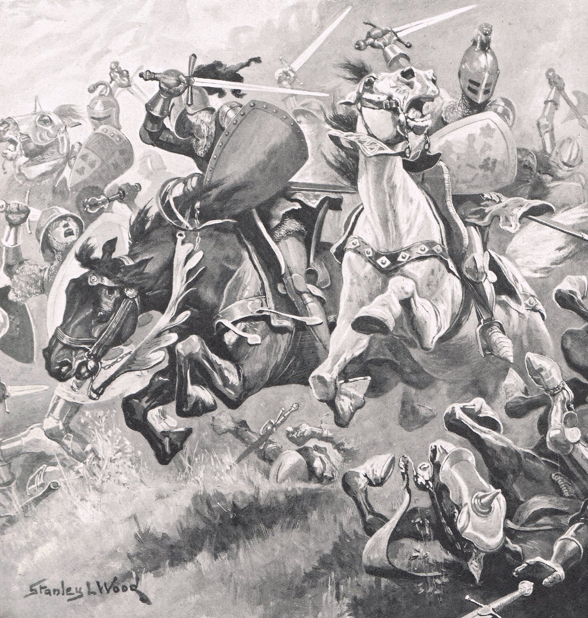 Slag bij Shrewsbury, 21 juli 1403, illustratie uit 