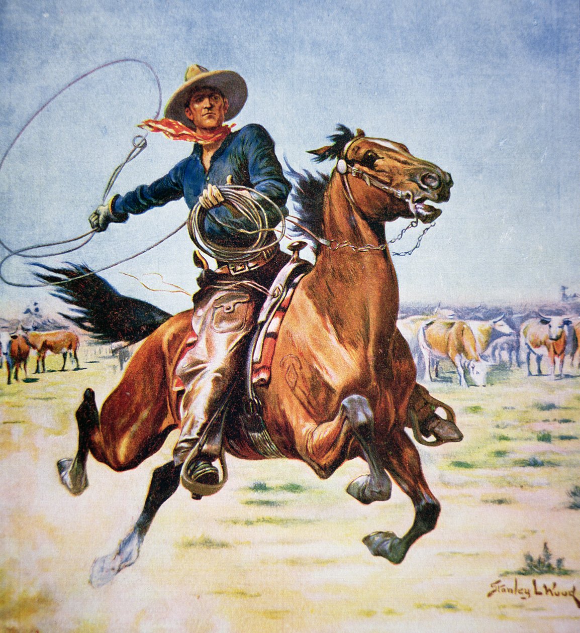 Texas Cowboy door Stanley L. Wood