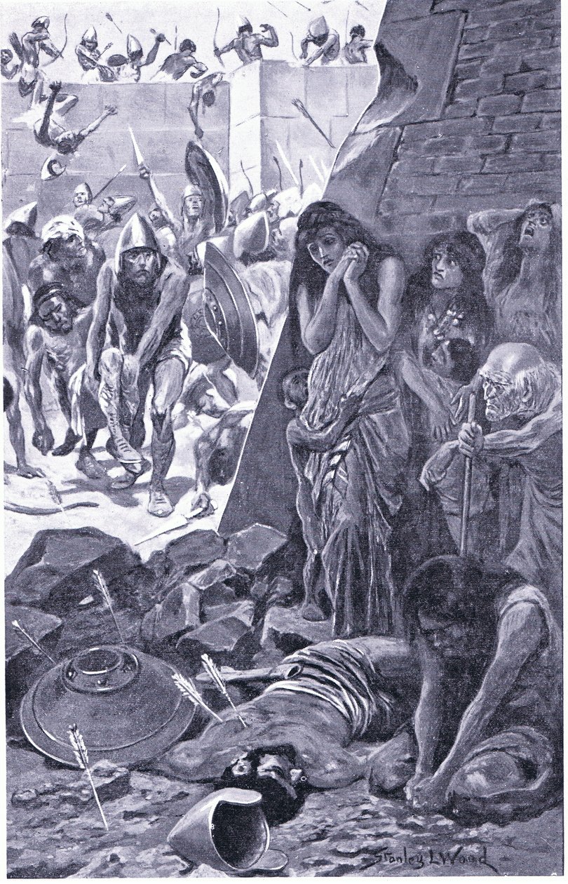 Tyrus belegerd door Nebukadnezar van Babylon door Stanley L. Wood