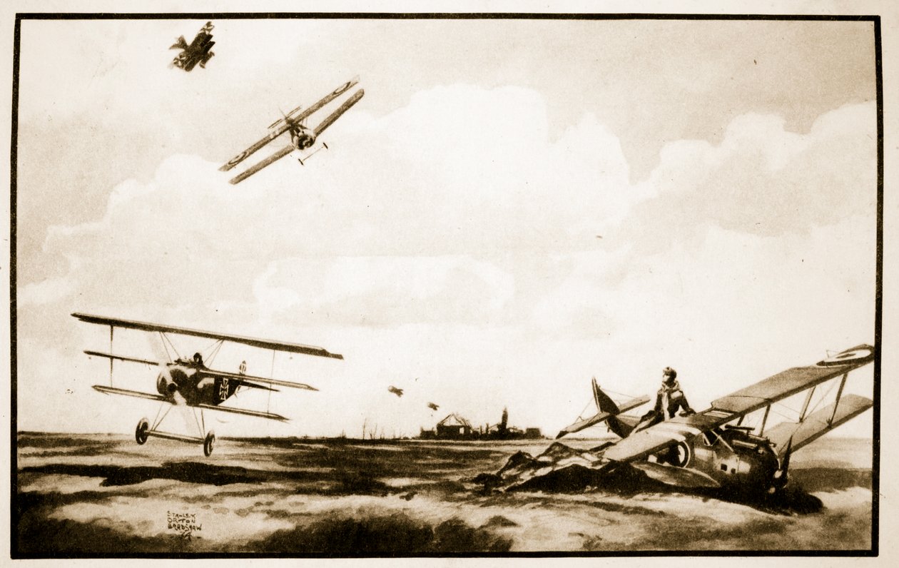 De dood van Richthofen, illustratie uit 