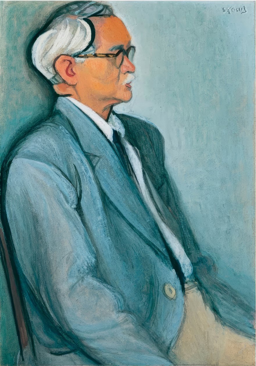 Portret van Abe Yoshishige door Sōtarō Yasui