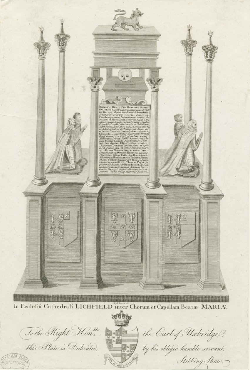 Lichfield Kathedraal - Graf van William Paget door Stebbing Shaw