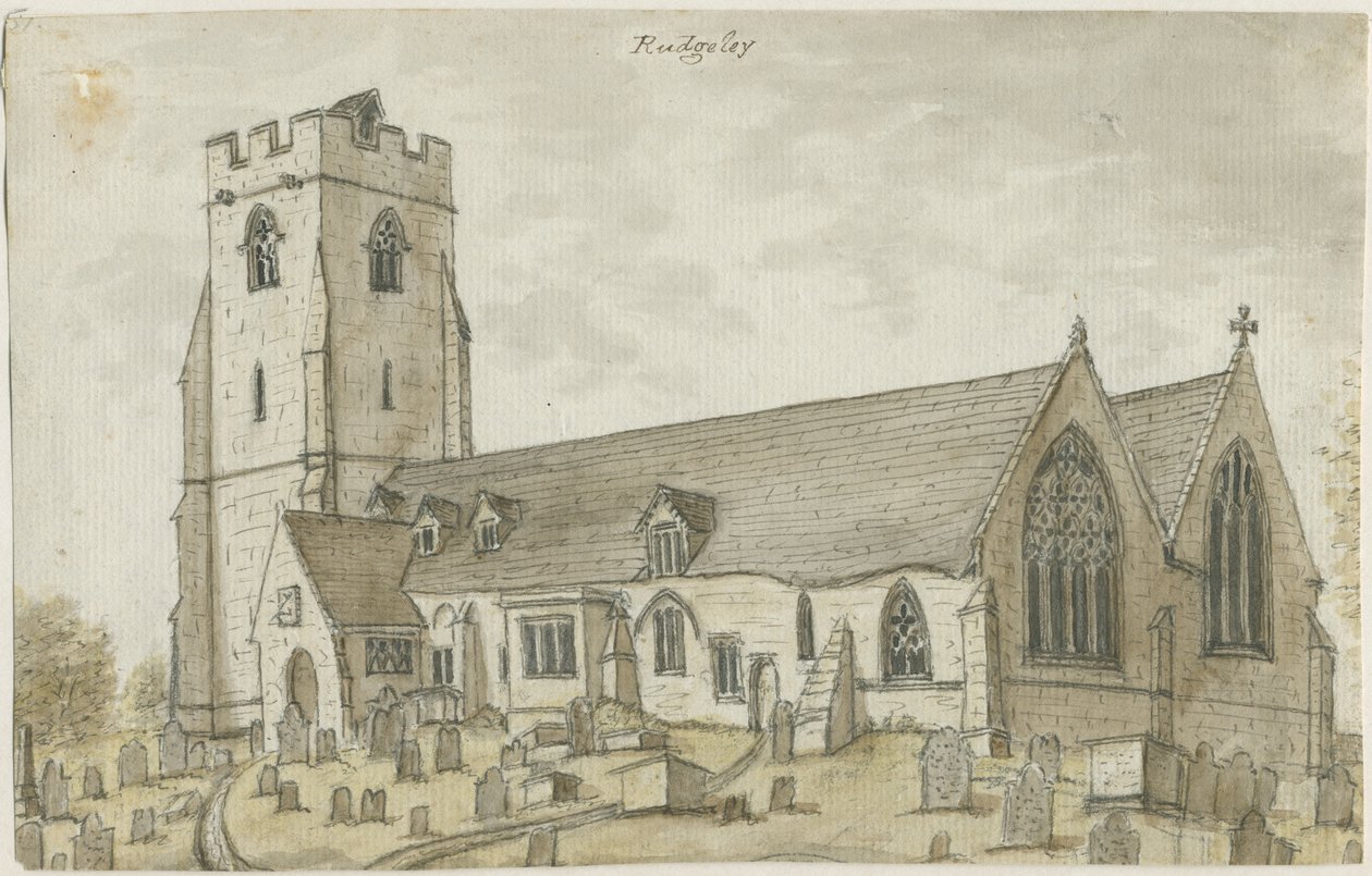 Rugeley Kerk (Oud) door Stebbing Shaw