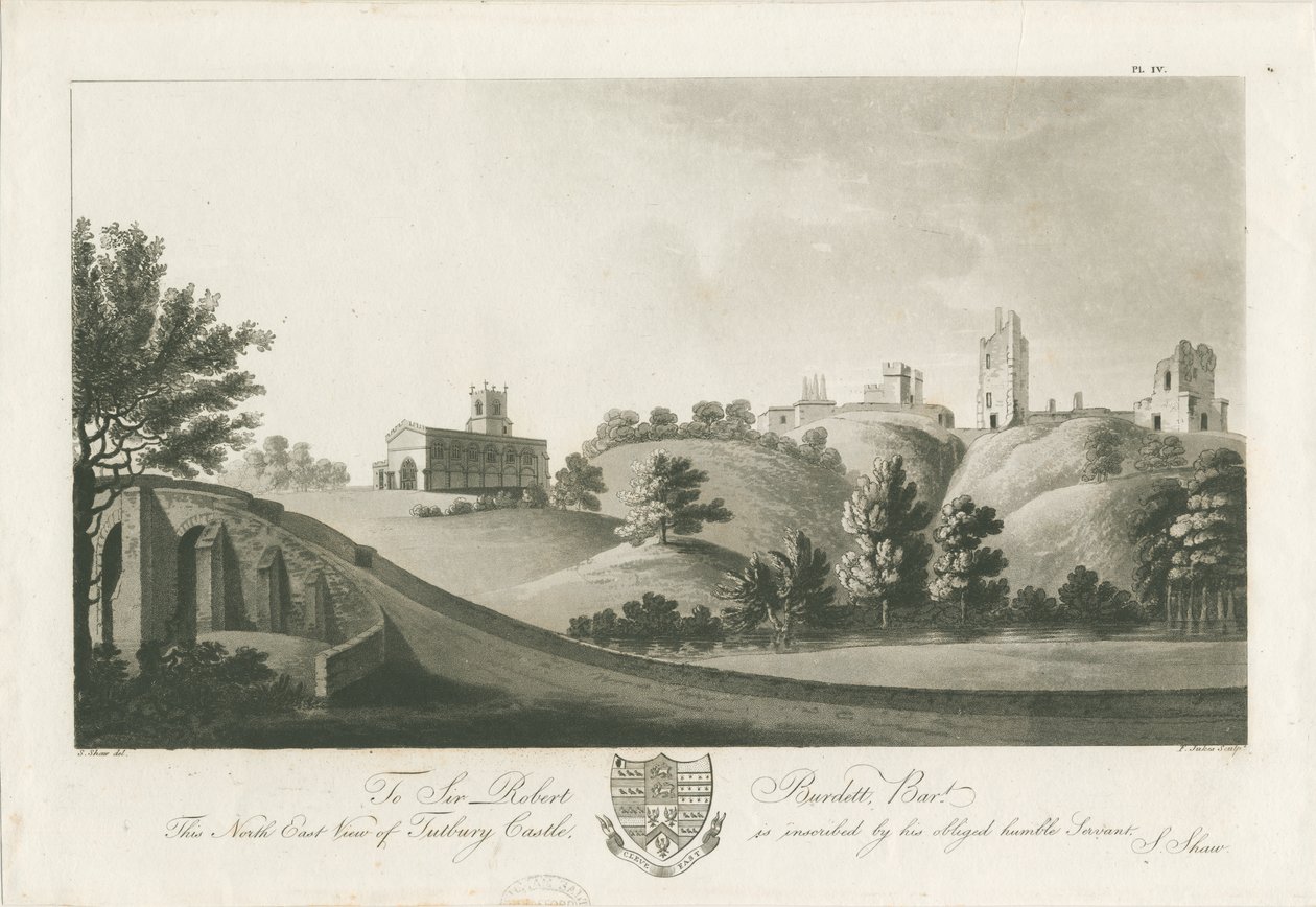 Tutbury Castle - Noordoostaanzicht door Stebbing Shaw
