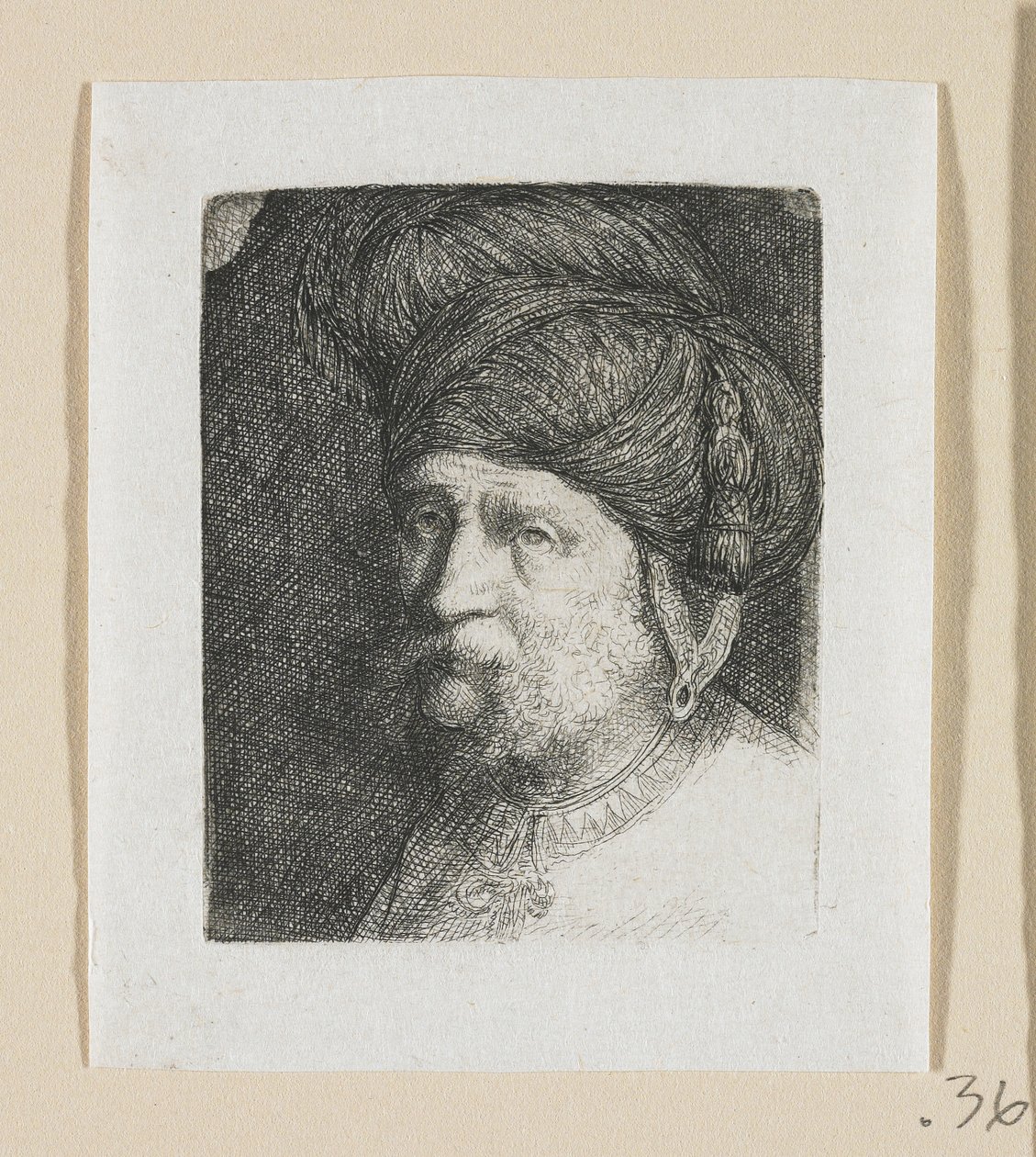 Hoofd van een man met tulband door Stefan Juliusz Norblin de la Gourdaine