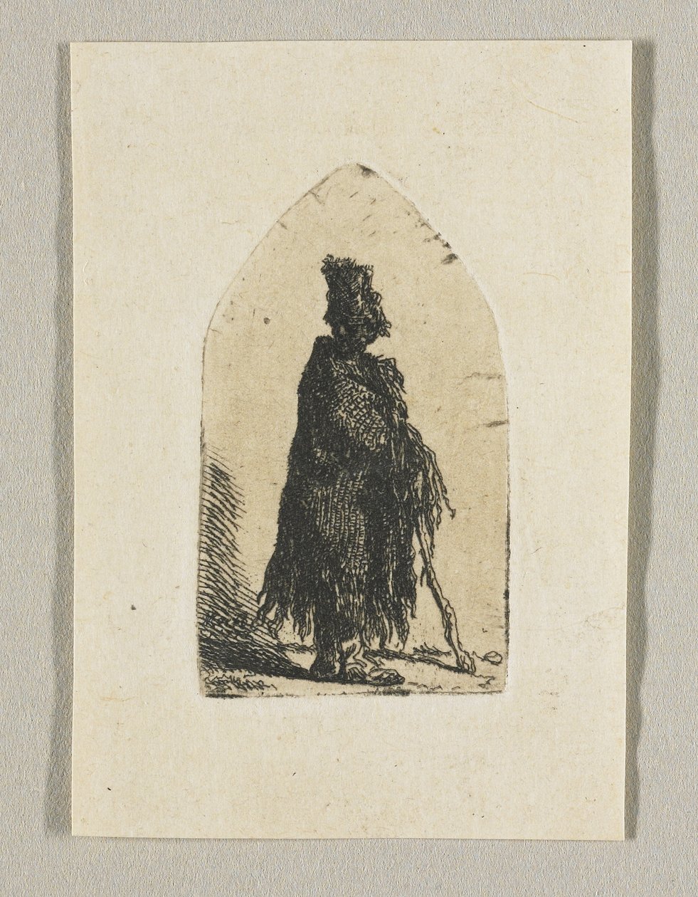 Herder met een stok door Stefan Juliusz Norblin de la Gourdaine